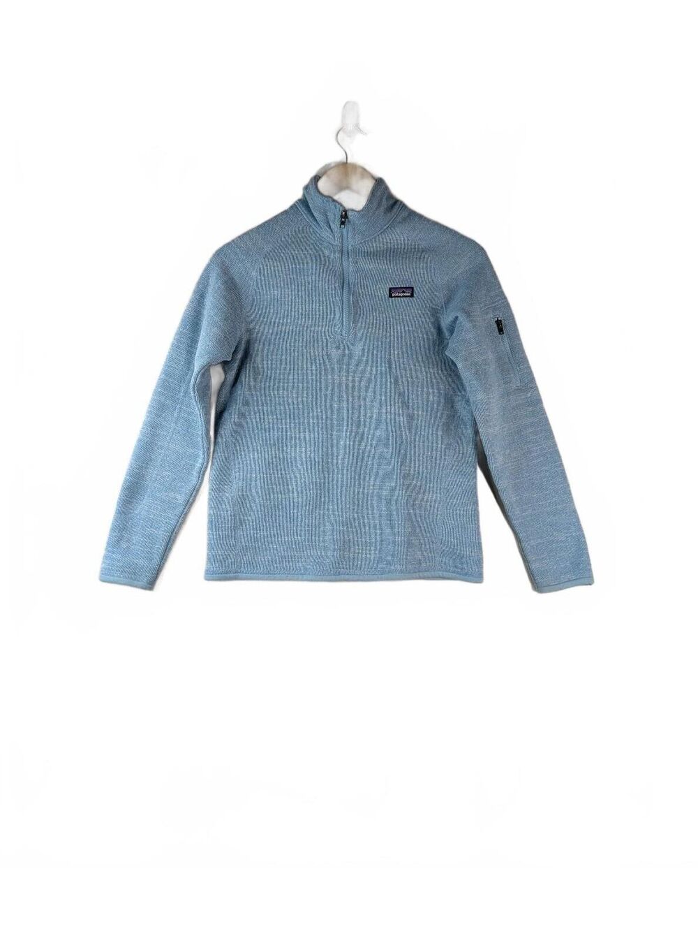 Patagonia Light Ice Blue Heather Kids Better Sweater 1/4-Zip Fleece Pullover XL
